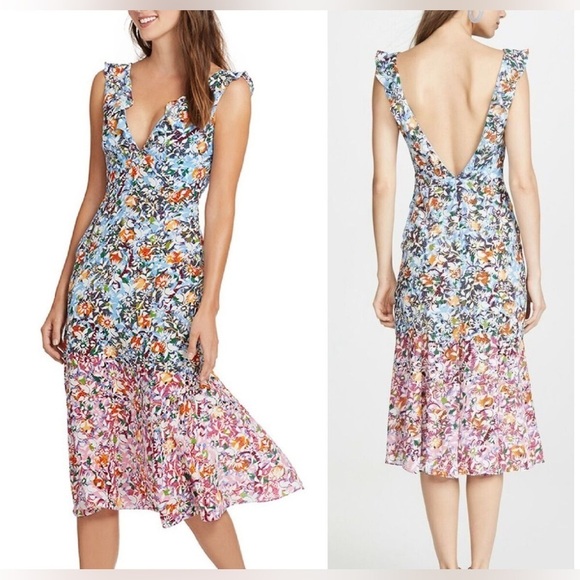 SALONi floral holly dress size US 8 - Picture 1 of 14